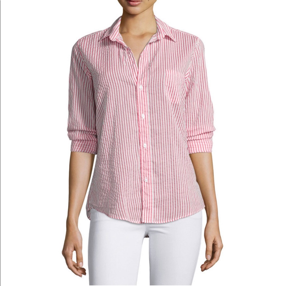 Frank Eileen Barry Voile Shirt Red Stripe-M